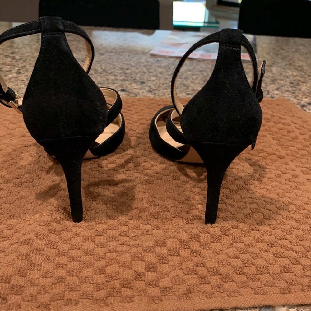Sam Edelman Black Suede Pointed Double-Ankle Strap Heels - Picture 3 of 8